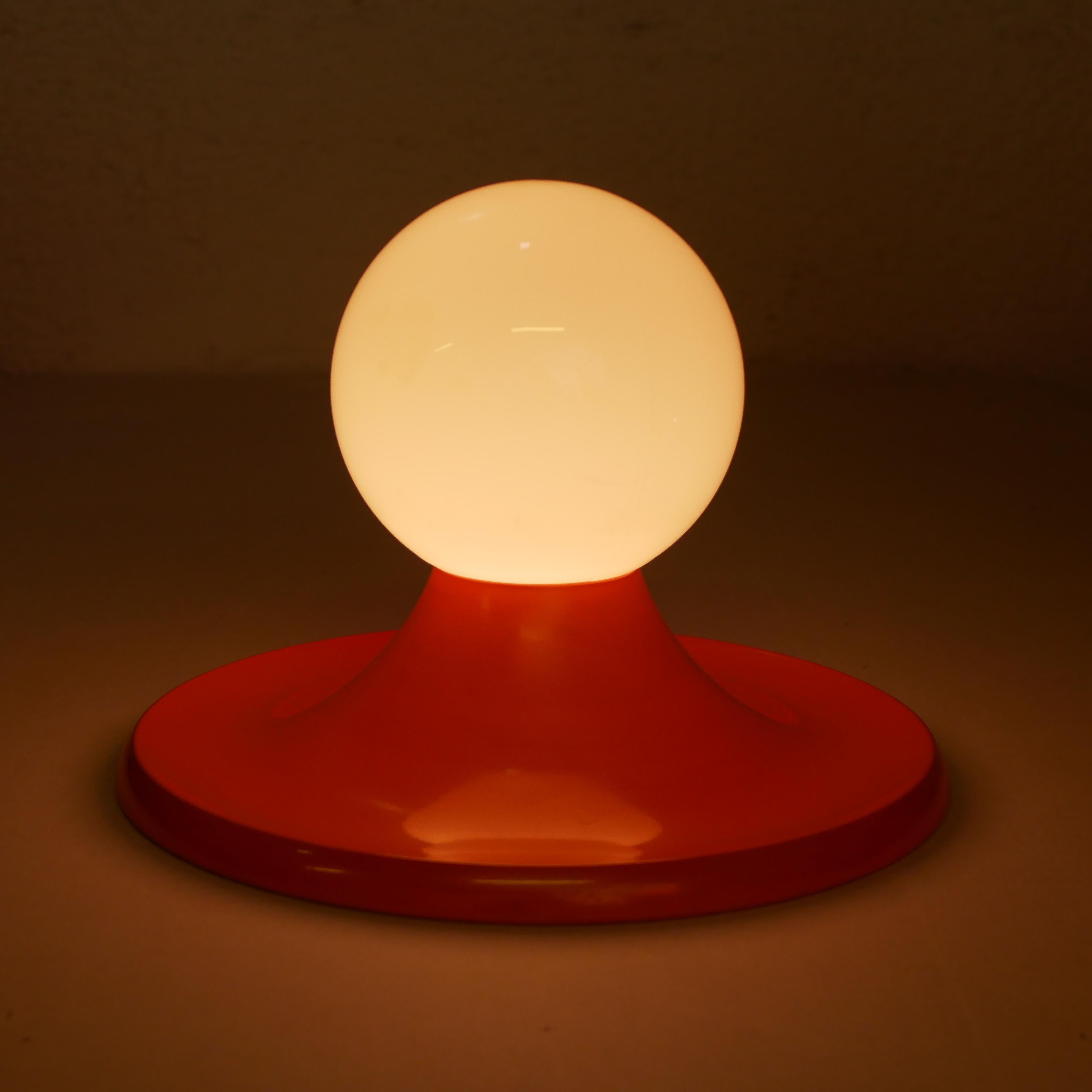 Large Italian Orange Wall Lamp « Light Ball » by Castiglioni for Arteluce Flos 4