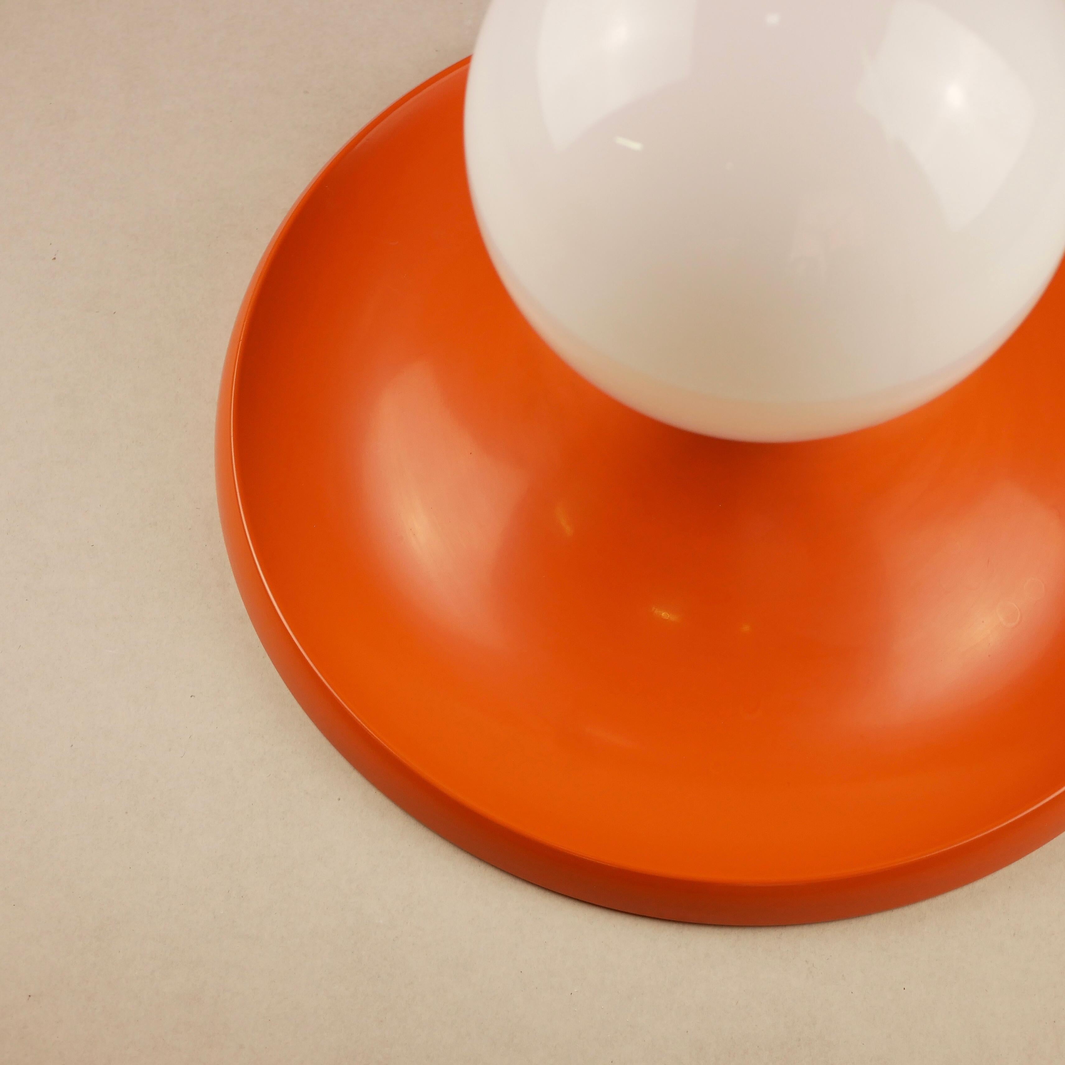 Large Italian Orange Wall Lamp « Light Ball » by Castiglioni for Arteluce Flos 2