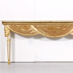 Large Italian Painted and Parcel-Gilt Wall Mount Console Table