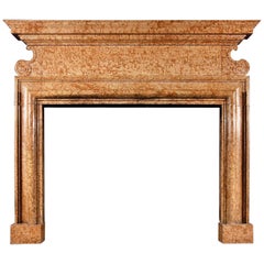 Large Italian Palazzo Antique Chimneypiece in Red Verona Marble
