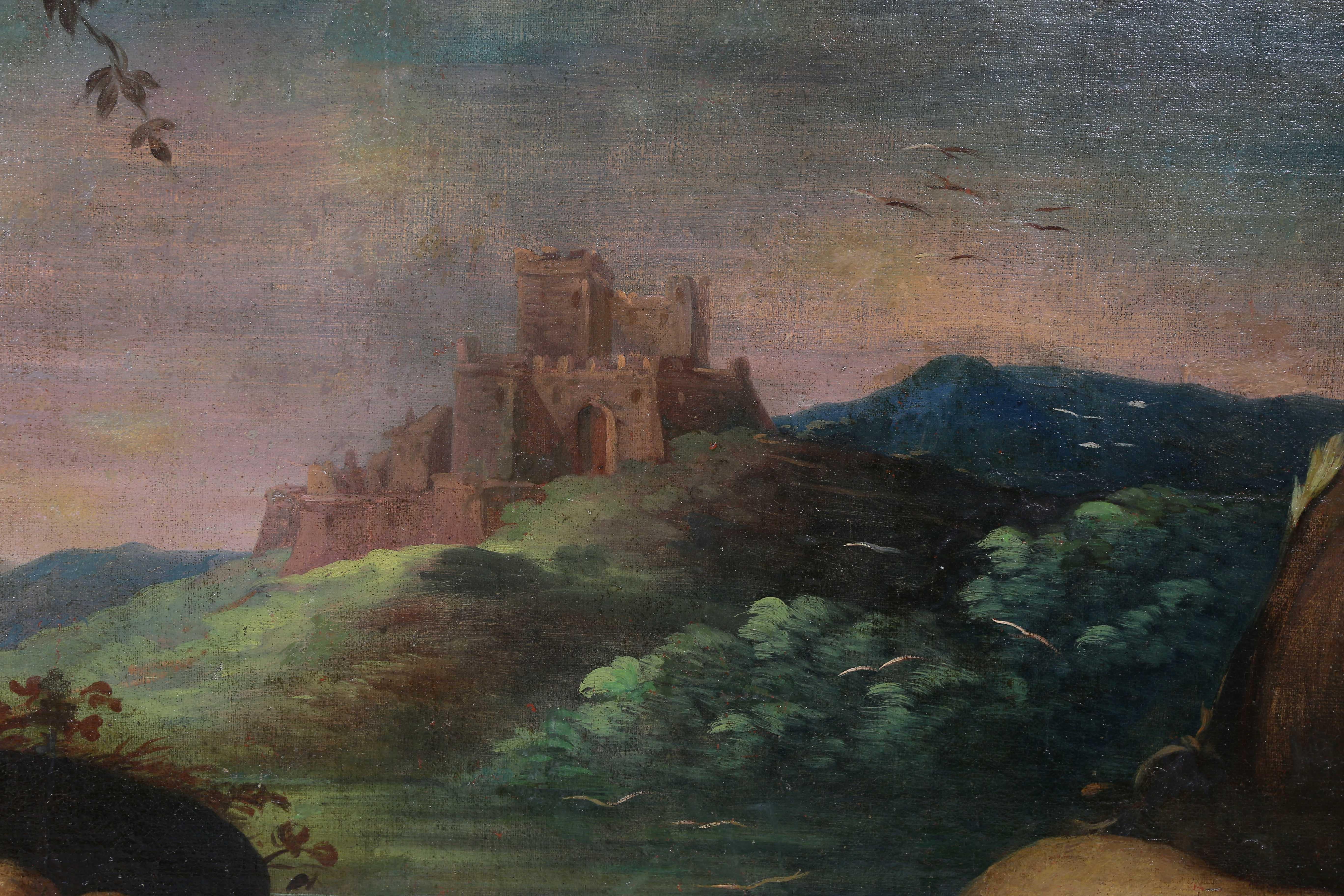 Canvas Large Italian Pastural Landscape Oil Painting