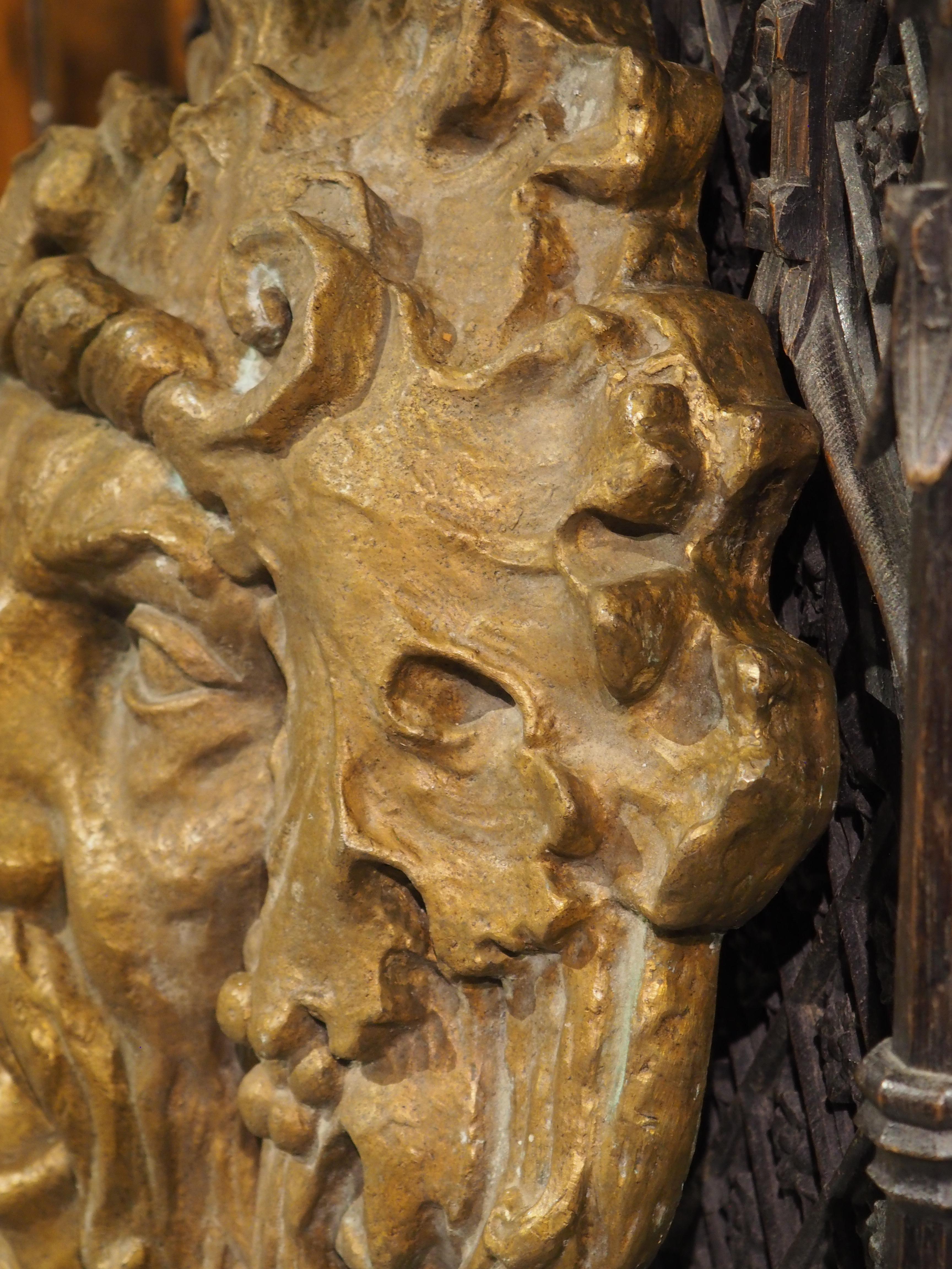 Large Italian Patinated Bronze Fountain Element of Bacchus, 20th C. For Sale 5