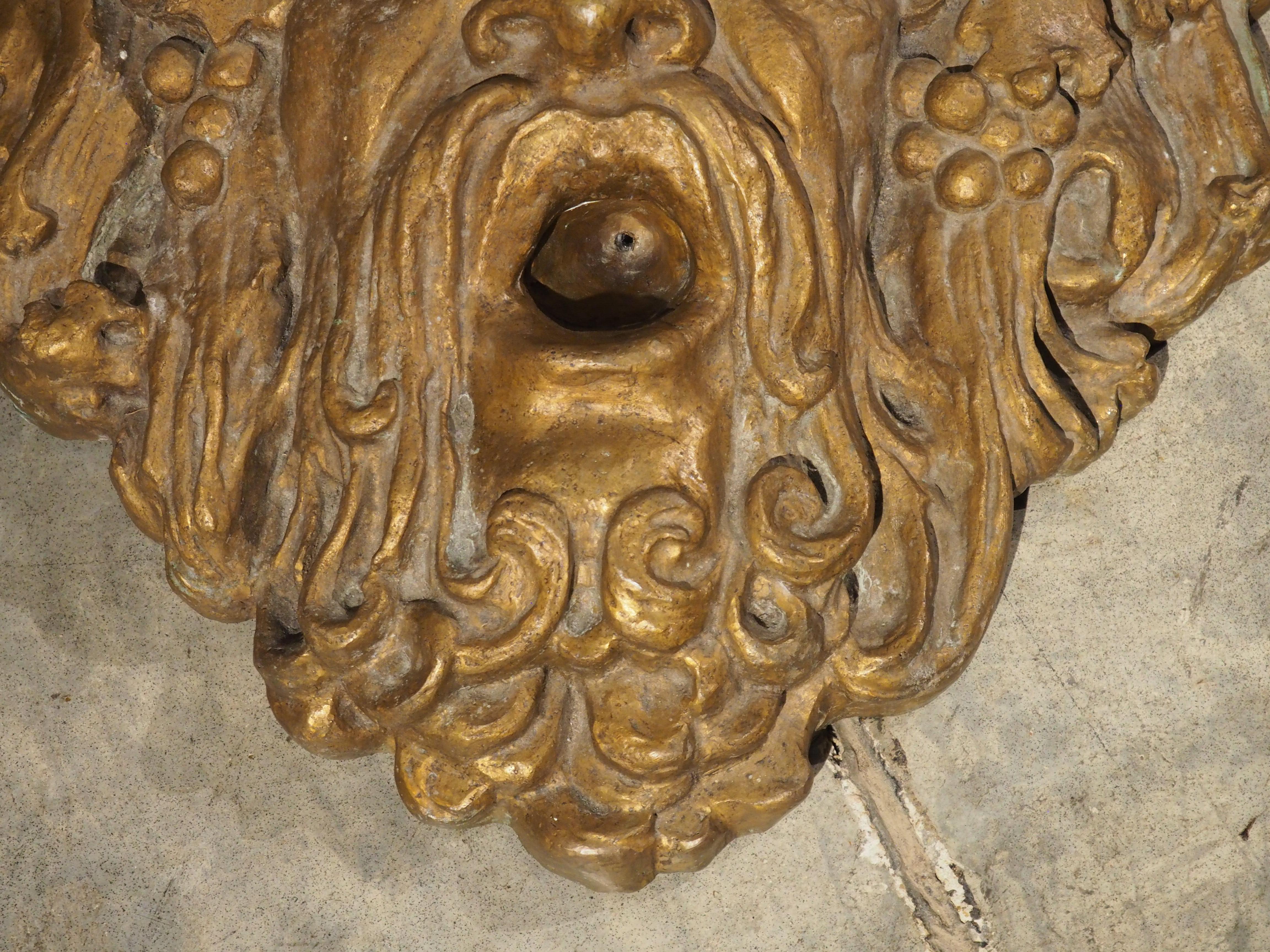 More information coming soon…

This large fountain element from Italy dates to the 1900s.  The patinated bronze architectural depicts a heavily bearded Bacchus wearing a grapevine crown.  Also known as Dionysus, Bacchus is the god of wine-making,