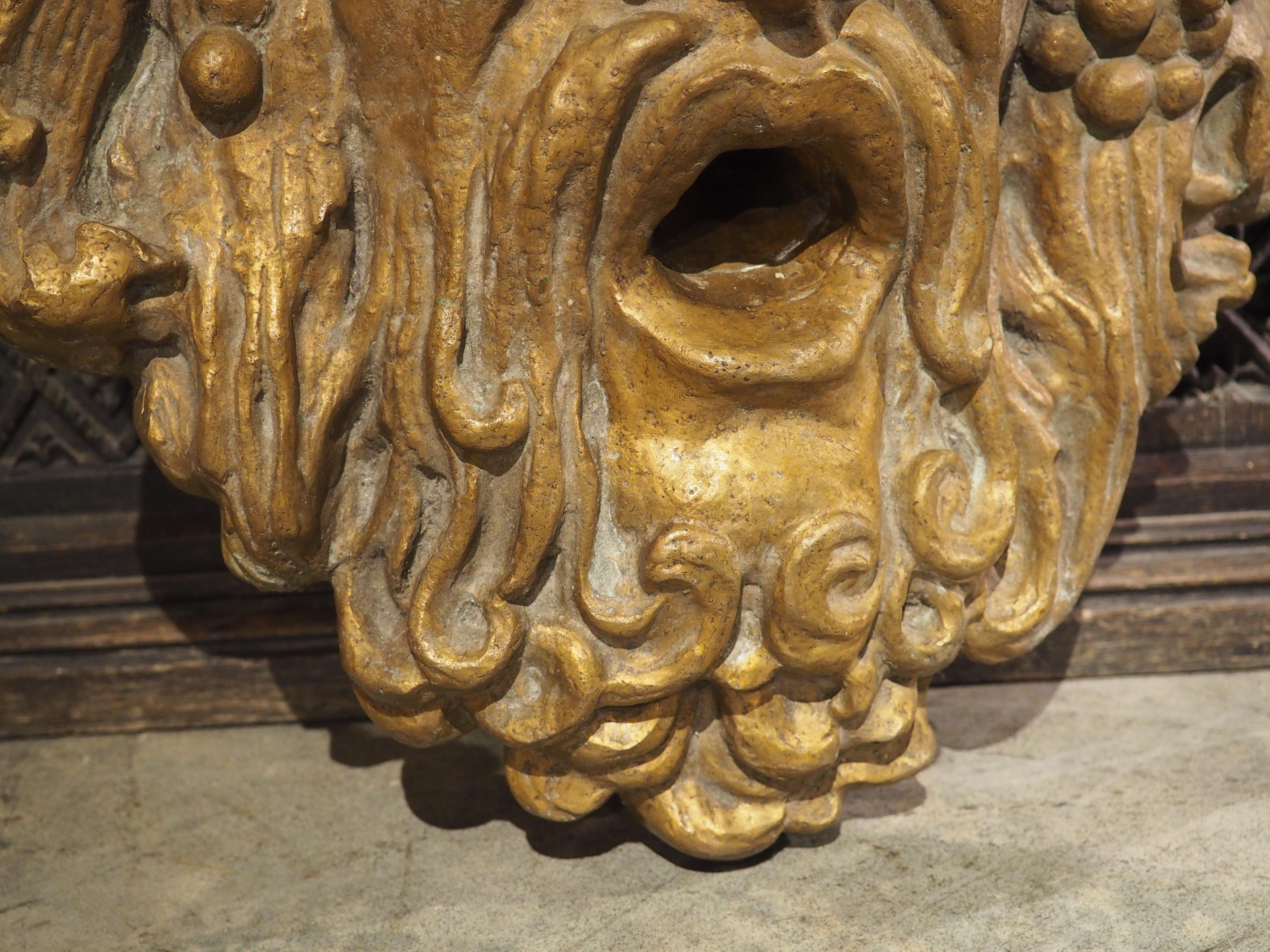 Large Italian Patinated Bronze Fountain Element of Bacchus, 20th C. For Sale 2