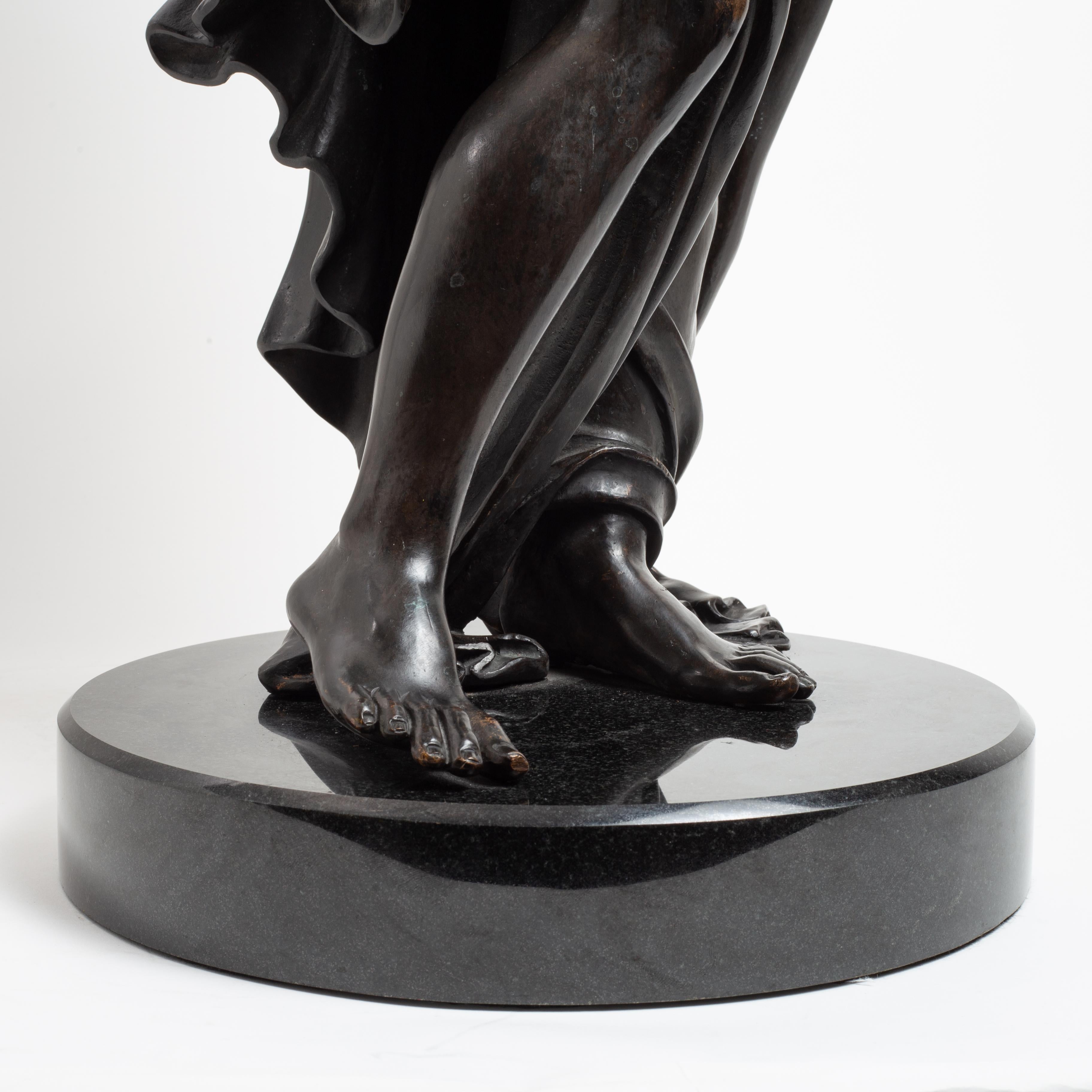 Large Italian Patinated Bronze Jupiter After Cellini, Cast by Marinelli Florence For Sale 9