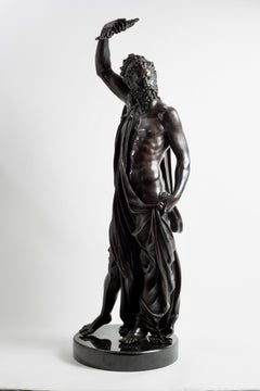 Large Italian Patinated Bronze Jupiter After Cellini, Cast by Marinelli Florence