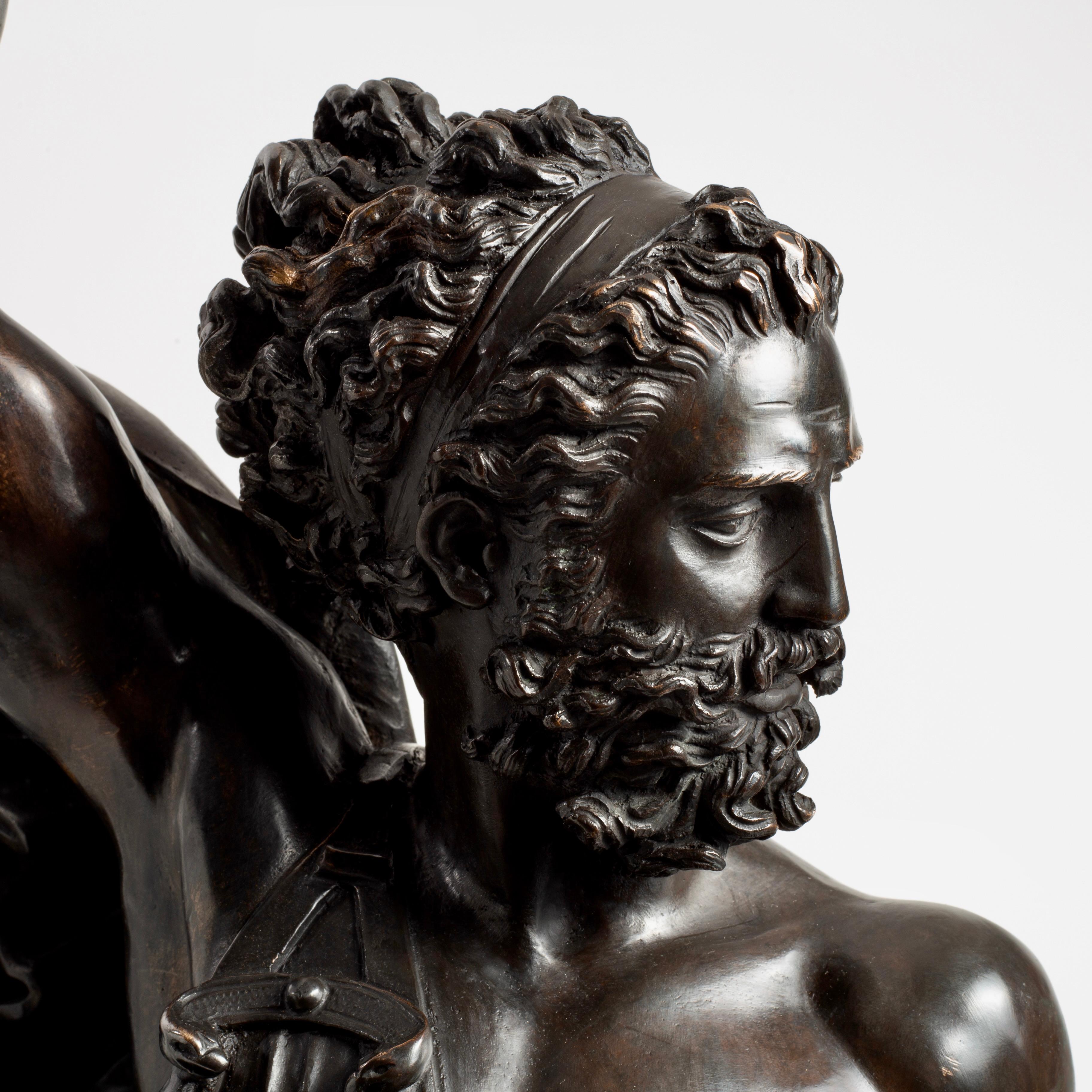 Early 20th Century Large Italian Patinated Bronze Jupiter After Cellini, Cast by Marinelli Florence For Sale