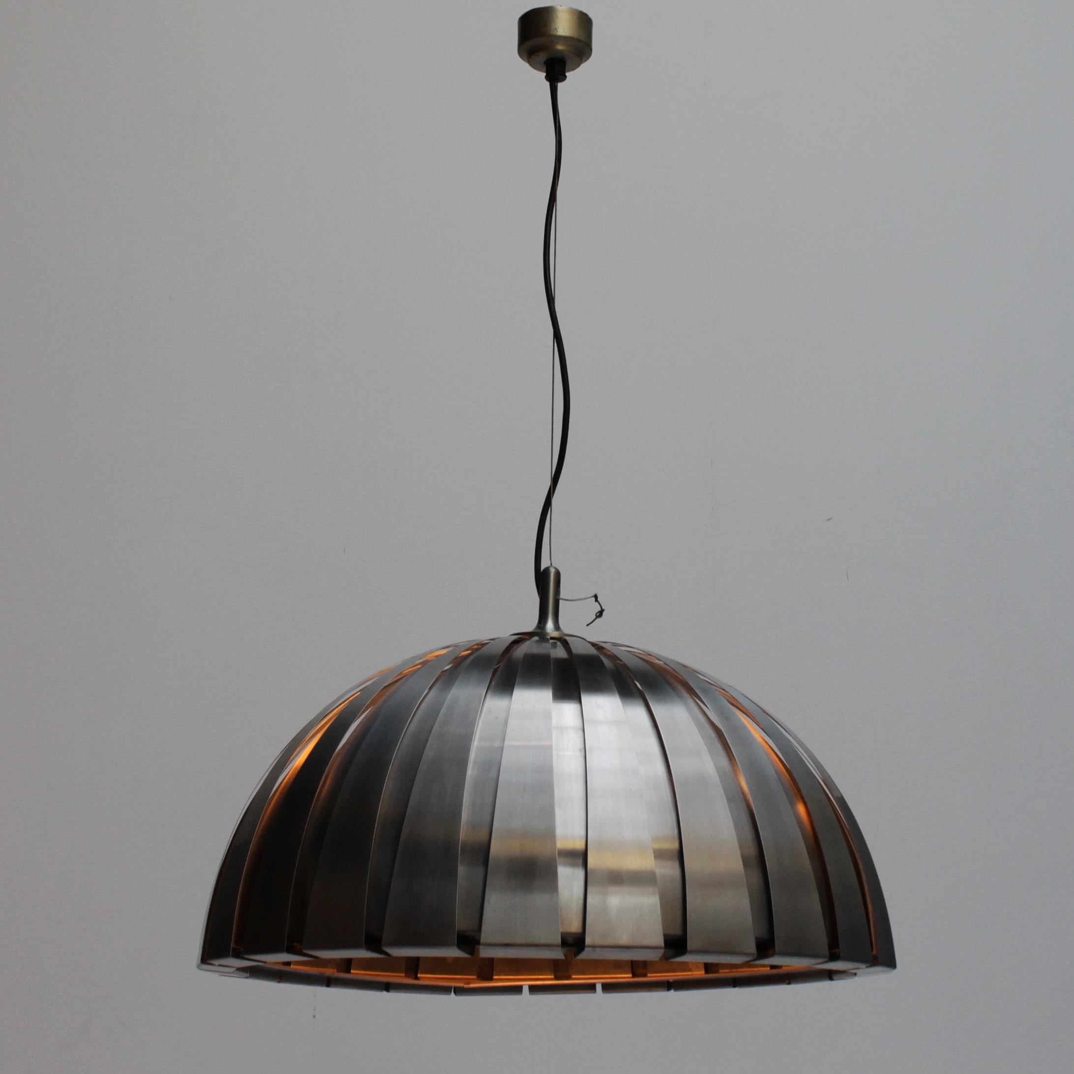 Stainless Steel Large Italian Pendant by Martinelli Luce