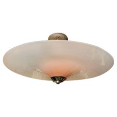 Large Italian Pink Glass Pendant Light Fixture