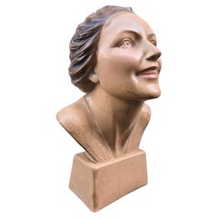 Large Italian Plaster Bust by S. Melani, 1940s–1950s