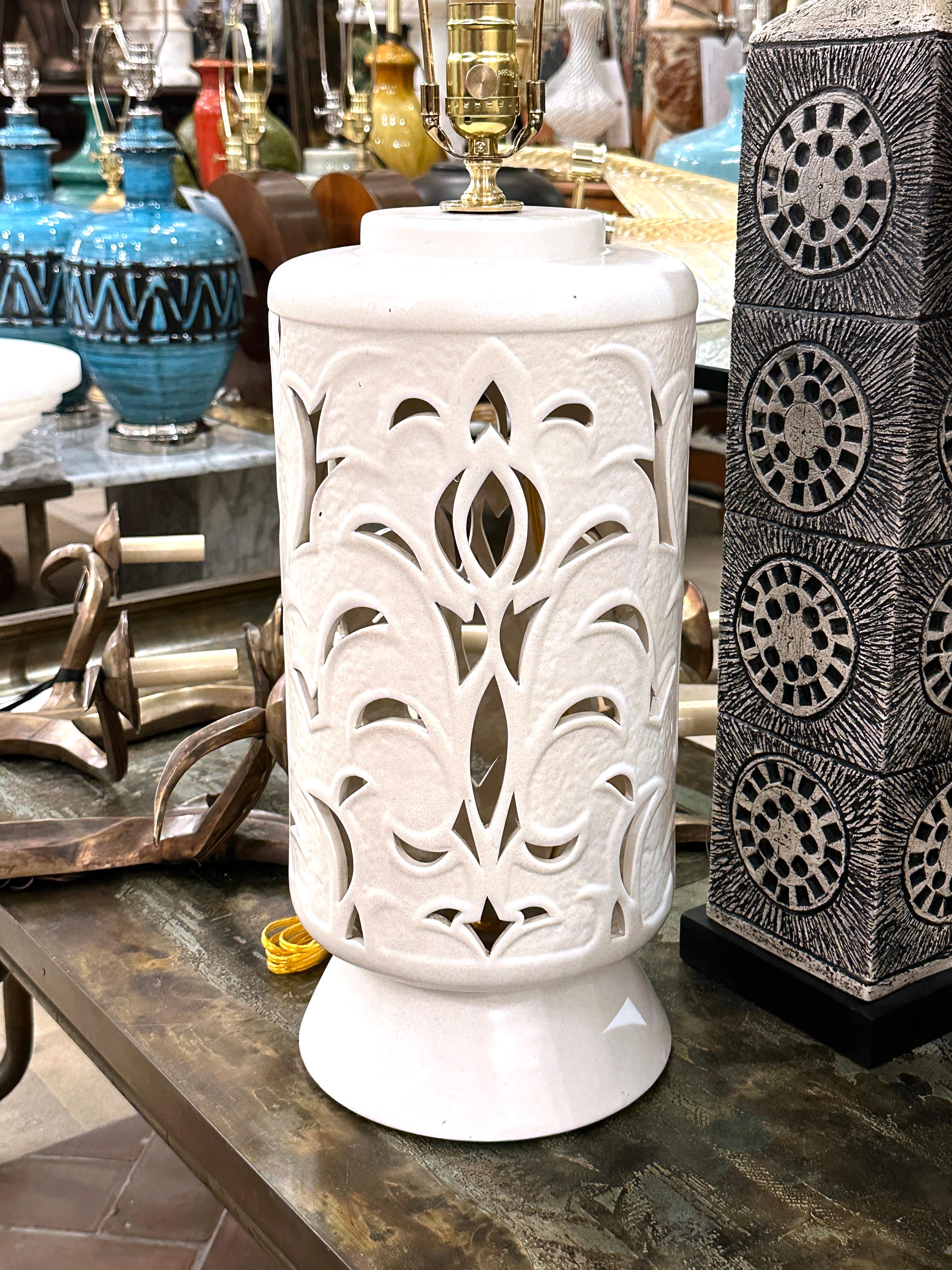 Ceramic Large Italian Porcelain Lamp For Sale