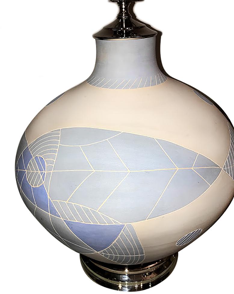 Ceramic Large Italian Potter Lamp For Sale