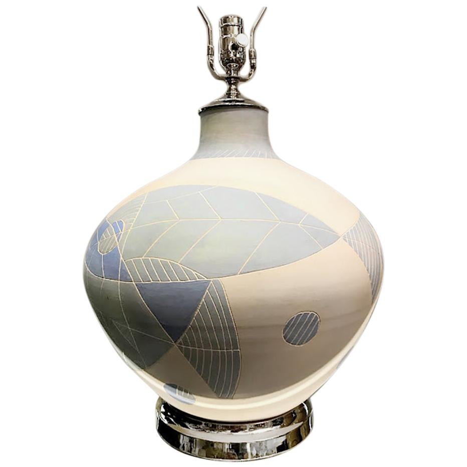 Large Italian Potter Lamp For Sale