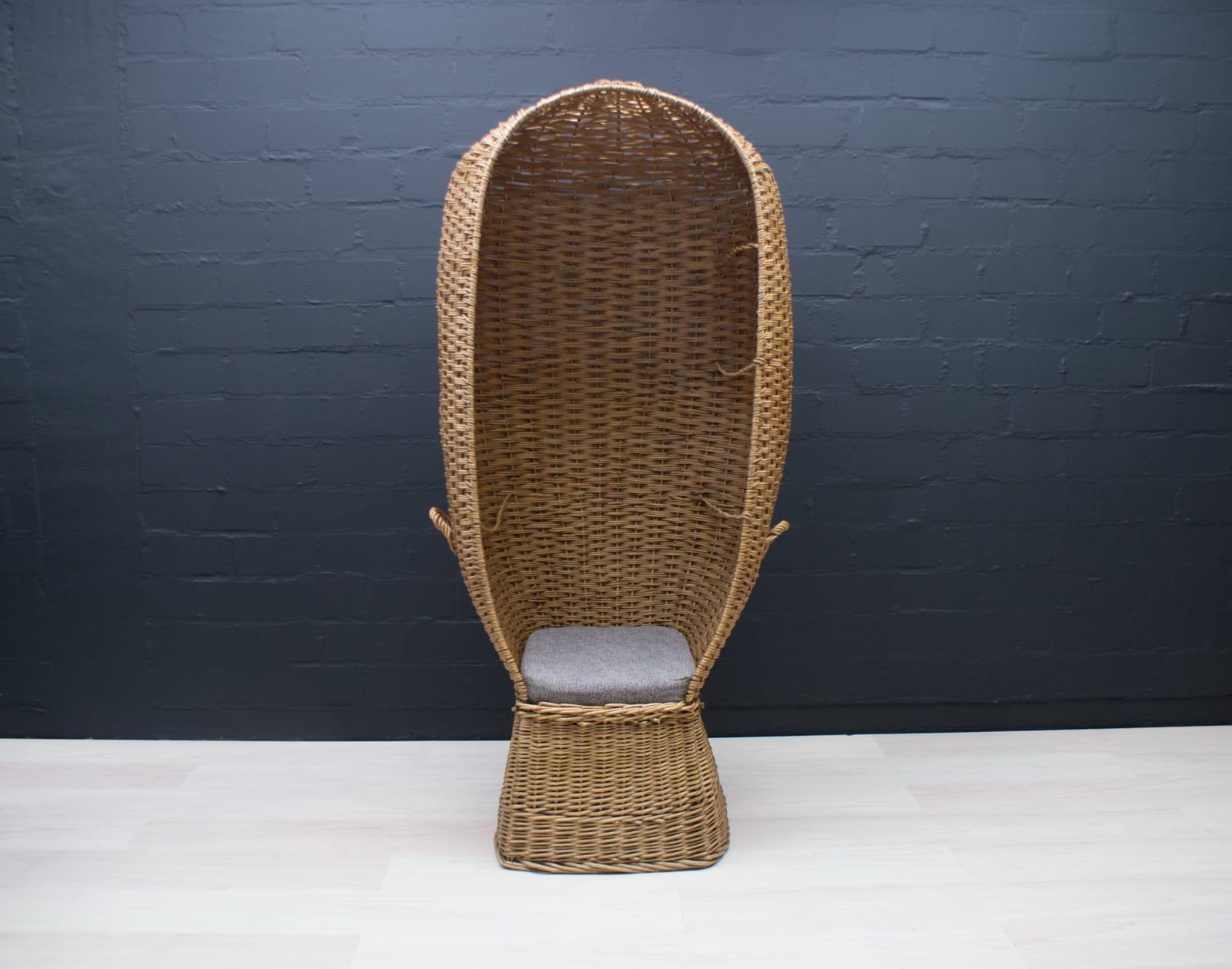 Großer italienischer Rattan-Pool- oder Strandsessel, 1970er Jahre (Moderne der Mitte des Jahrhunderts) im Angebot