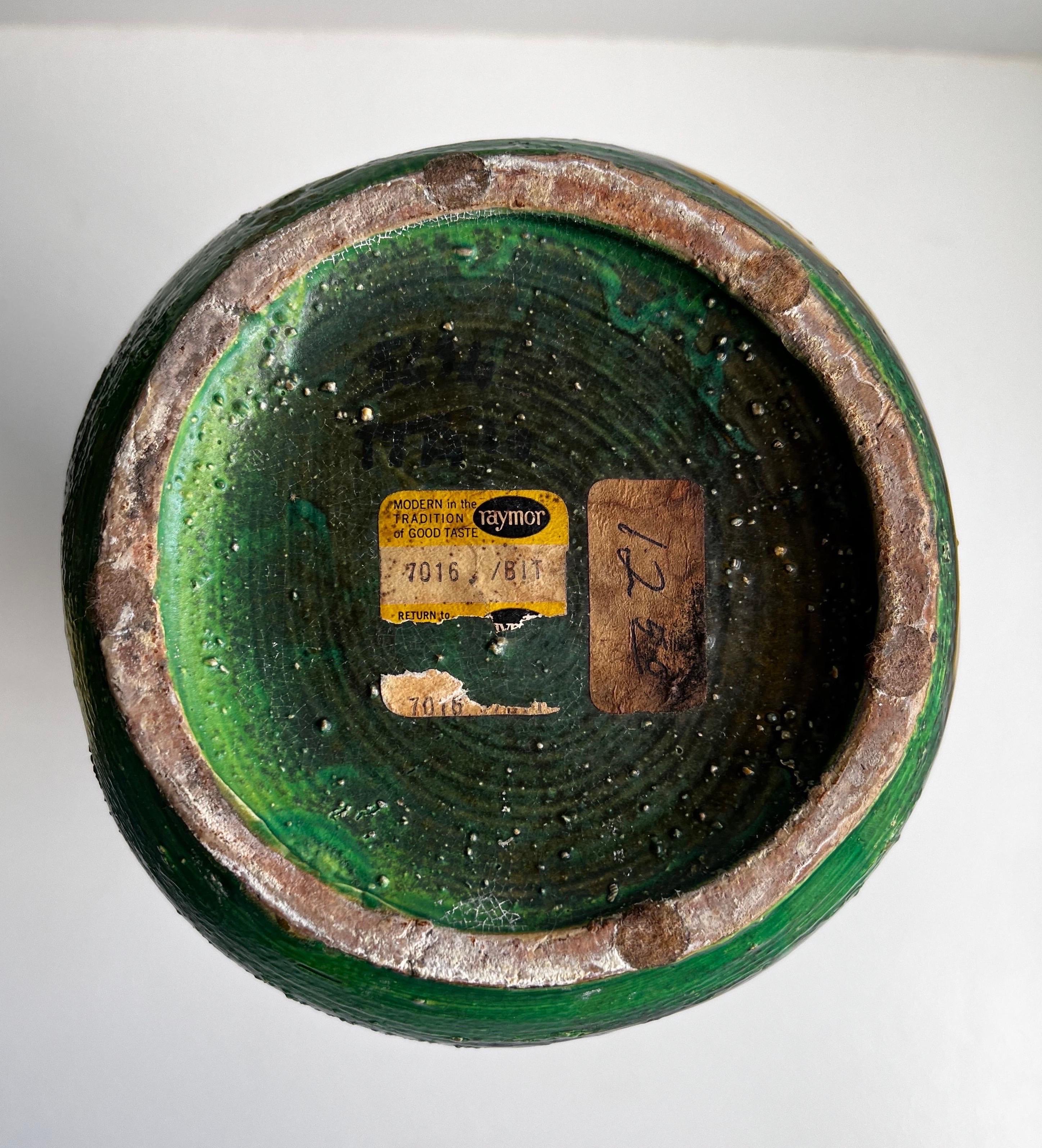 Mid-Century moderno Grande vaso italiano in ceramica Raymor Bitossi in vendita