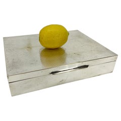 Large Italian Rectangular Silver Plate Cigar Box, circa 1960s