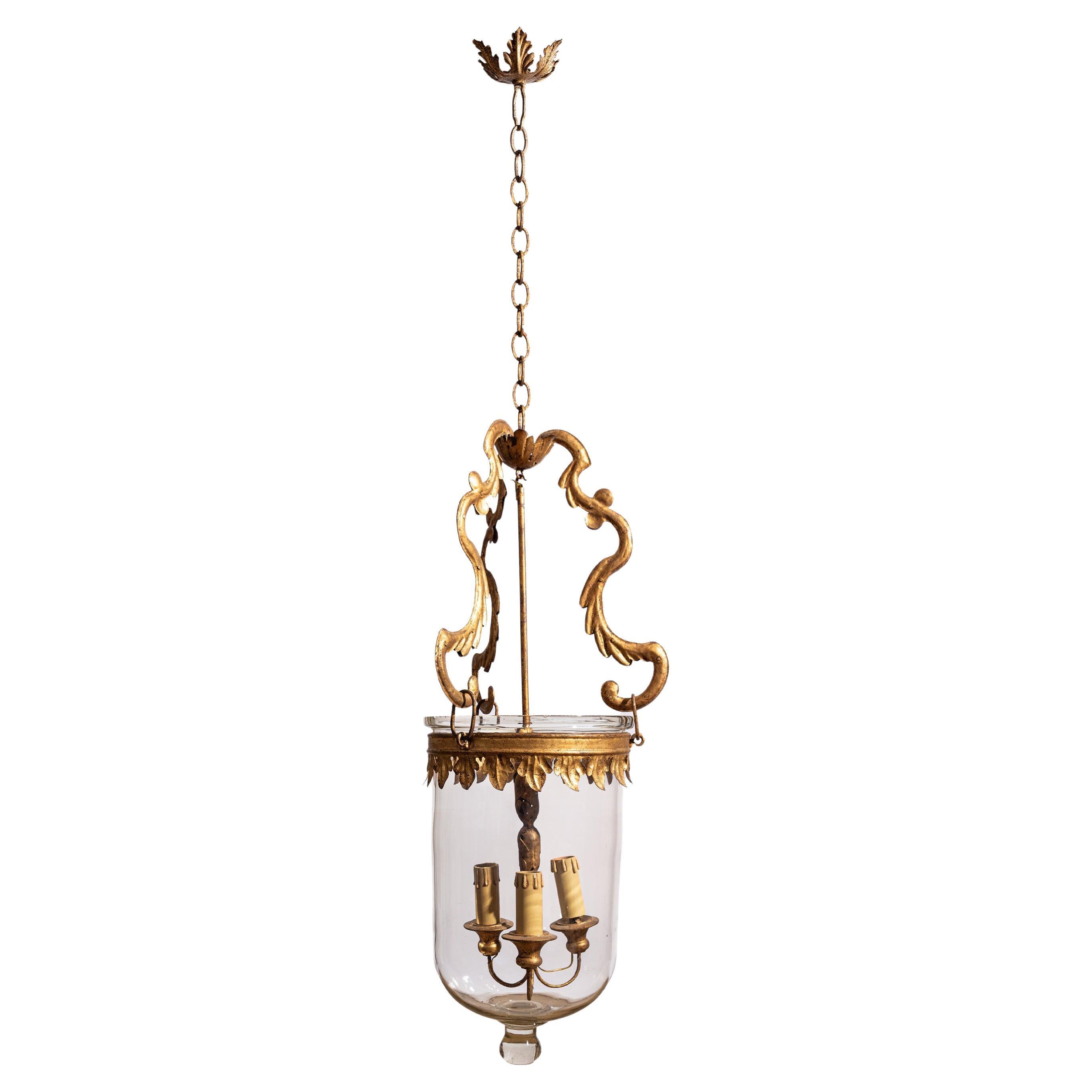 Large Italian Rococo Gilt-Metal Lantern