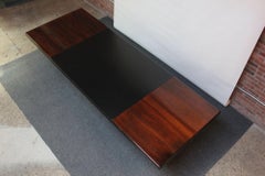 Large Italian Rosewood and Leather Conference Table/Desk By Hans Von Klier