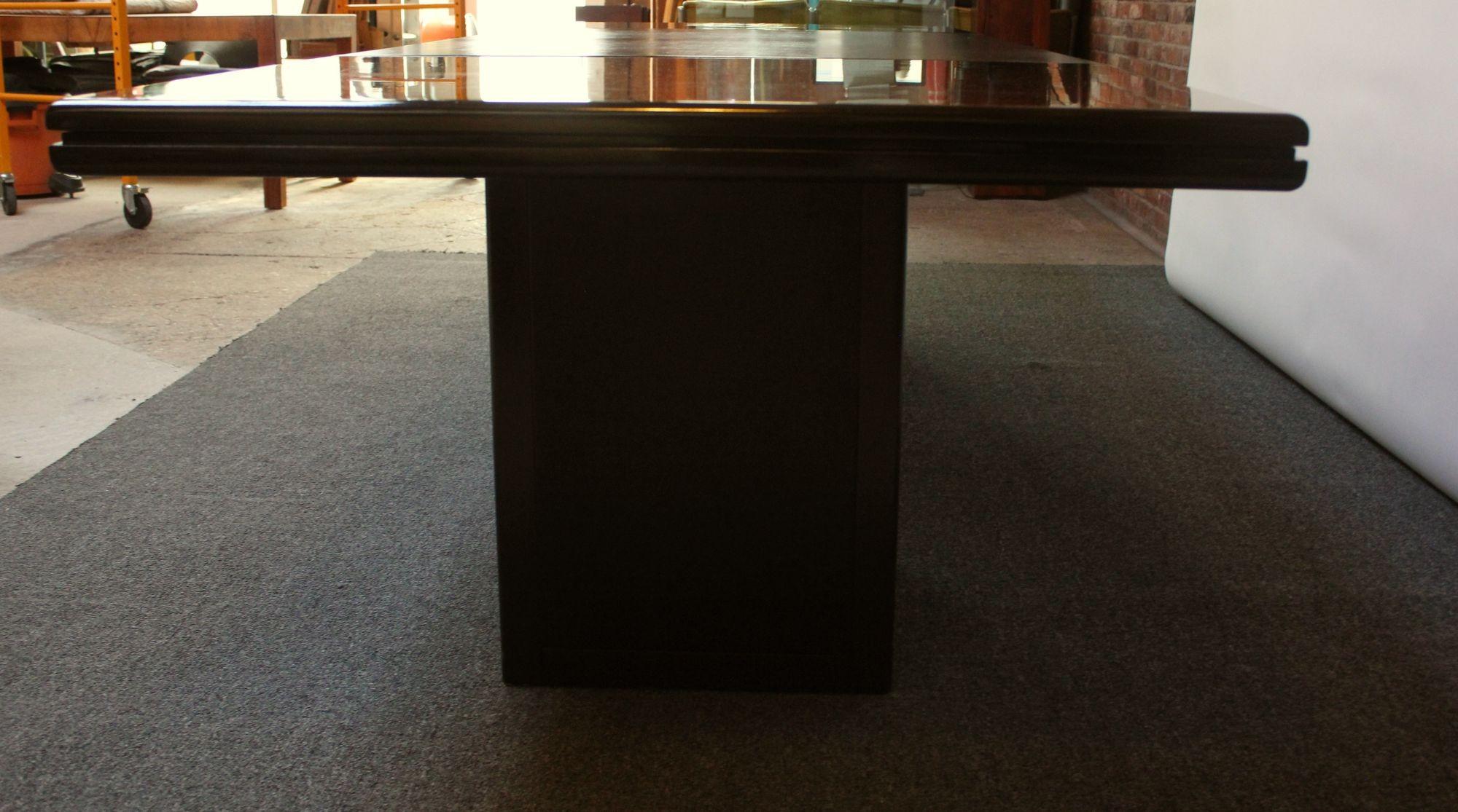 Large Italian Rosewood and Leather Conference Table/Desk By Hans Von Klier In Good Condition For Sale In Brooklyn, NY