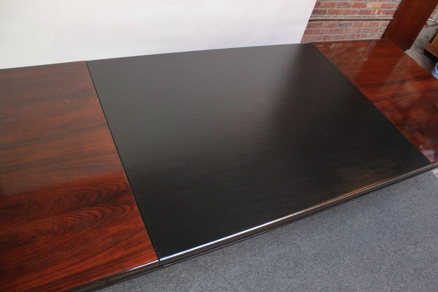 Large Italian Rosewood and Leather Conference Table/Desk By Hans Von Klier For Sale 2