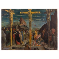 Large Italian School Crucifixion Oil on Canvas After the Old Masters 