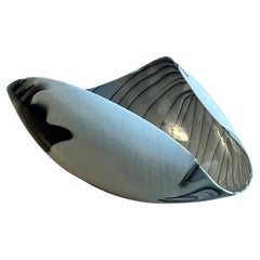 Gran concha marina italiana en blanco y negro de Arte Artistico Murano años 60