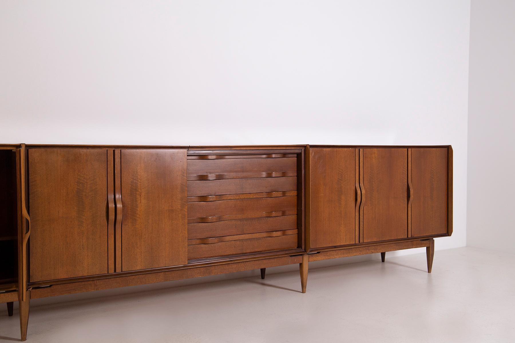Large Italian Sideboard in Walnut from the 1950s 7