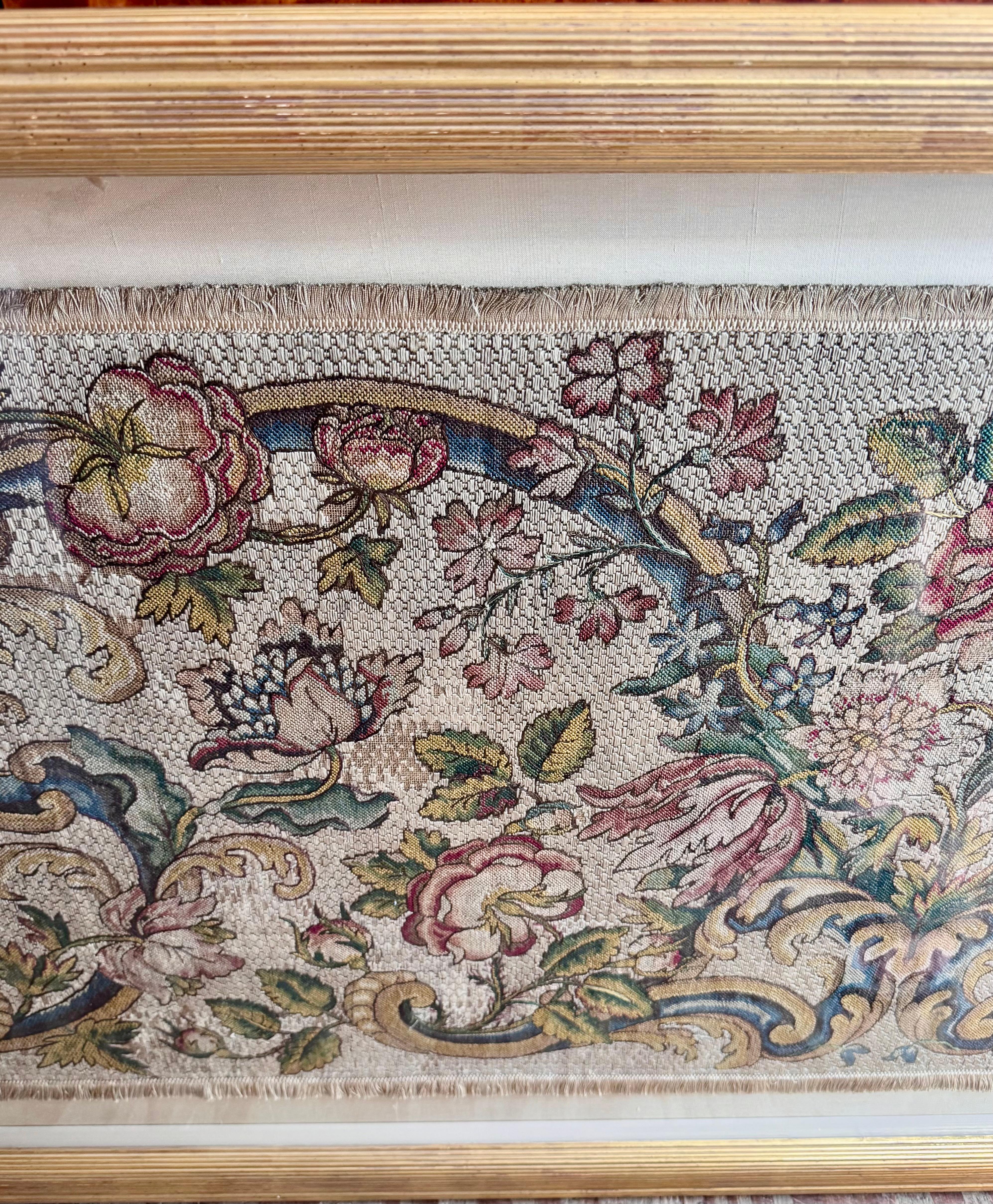 Grand panneau textile en broderie de soie italienne en vente 3