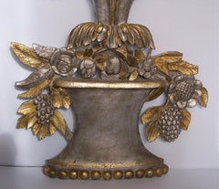 Large Italian Silver and Gold Giltwood Architectural Element, 19th Century