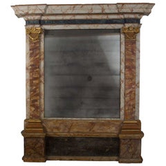 Large Italian Simulated Marble Mirror