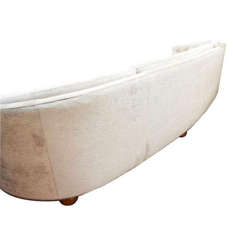 Large Italian Slight Curve Sofa Newly Upholstery, 1950s For Sale 1