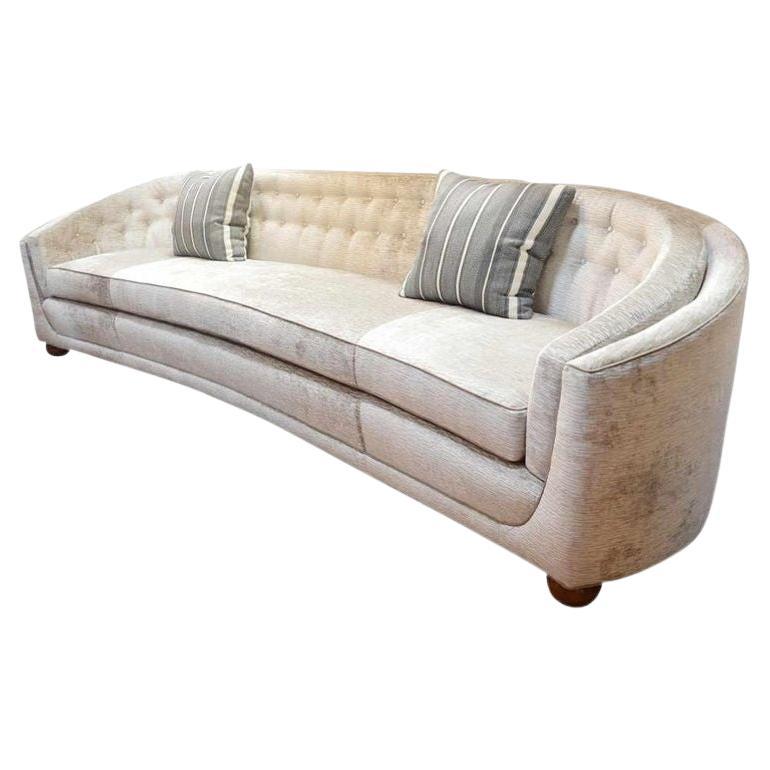 Large Italian Slight Curve Sofa Newly Upholstery, 1950s