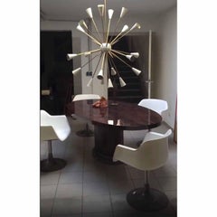 Large Italian Sputnik Chandelier in Brass & Ivory, 20 Lights