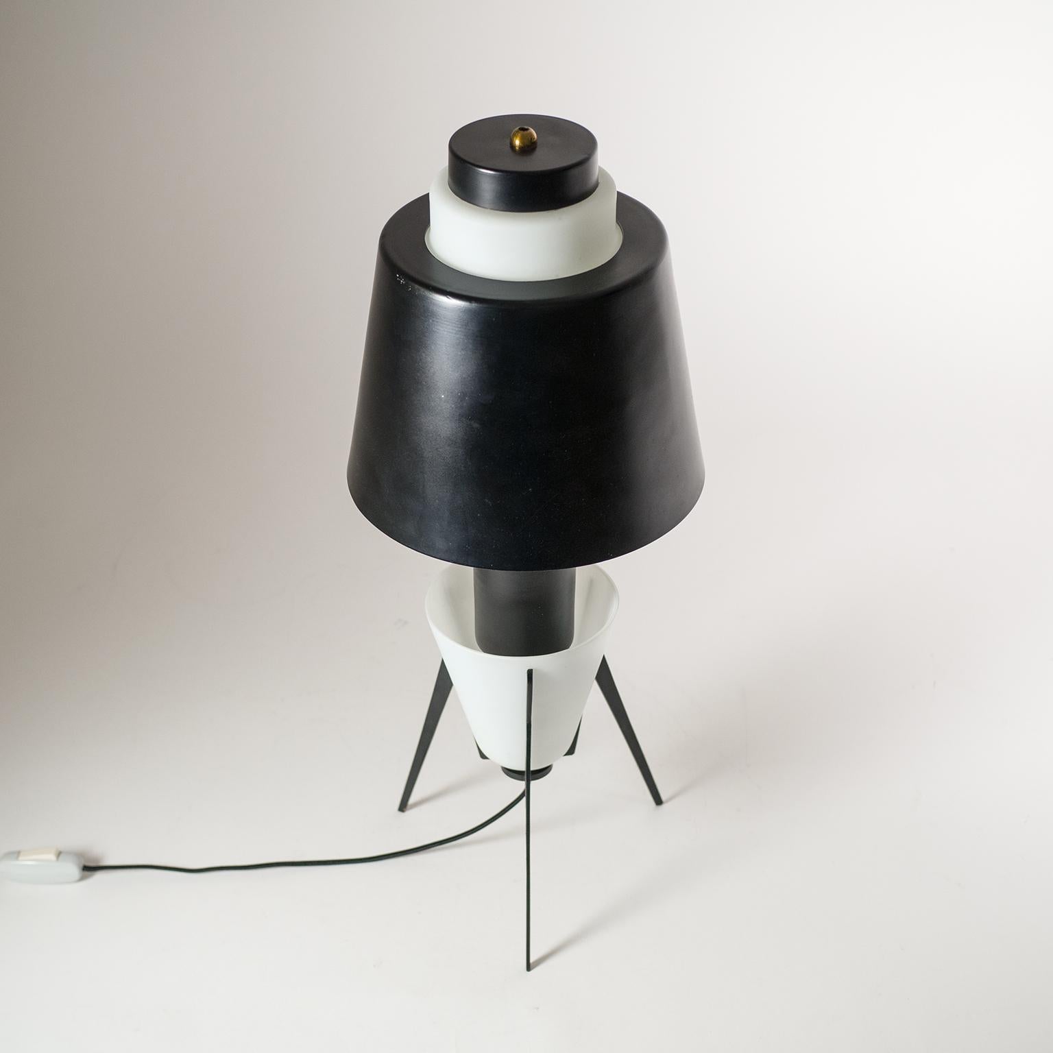 Frosted Large Italian Sputnik Table Lamp, 1950s