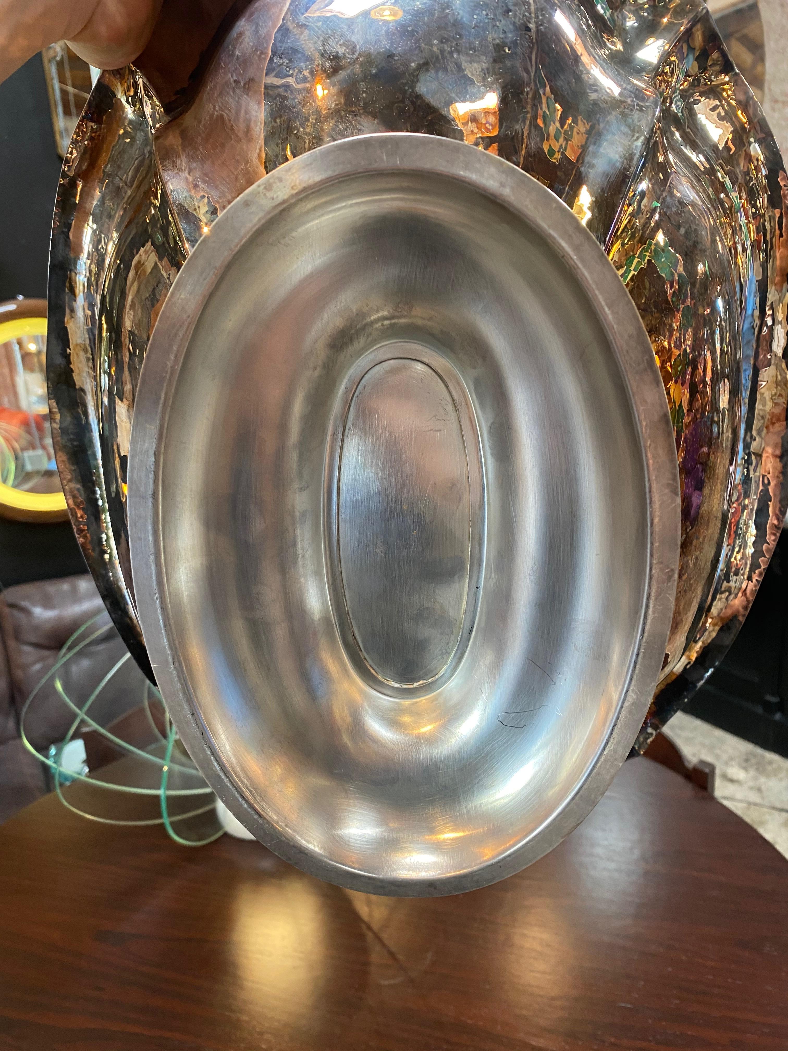 Large Italian Sterling Silver Centerpiece Bowl, 1950s 2