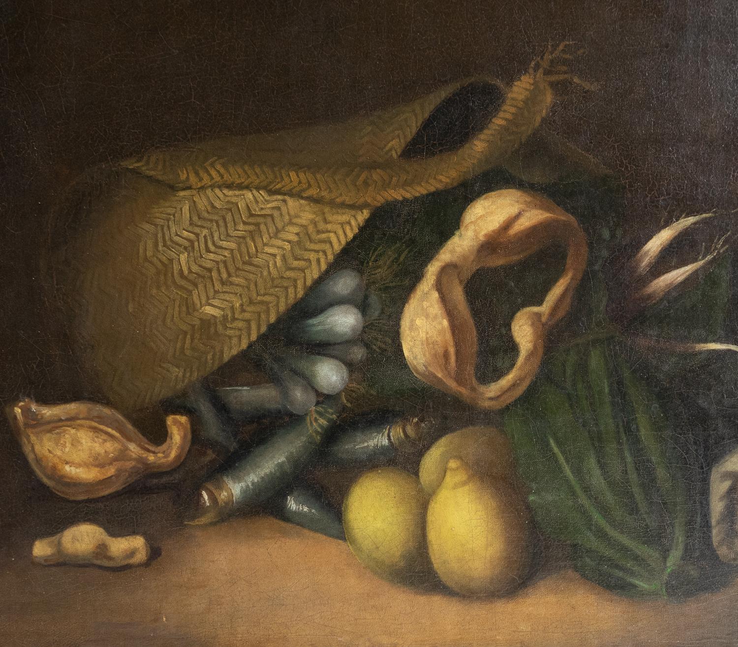 Barocco Grande natura morta italiana attribuita a Sebastiano Ceccarini Pittura ad olio antica in vendita