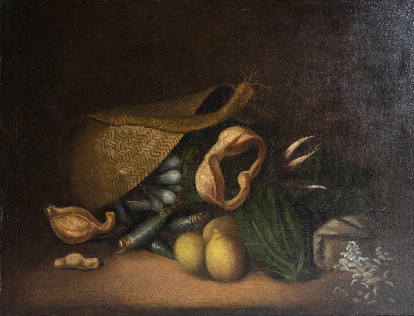 Italiano Grande natura morta italiana attribuita a Sebastiano Ceccarini Pittura ad olio antica in vendita