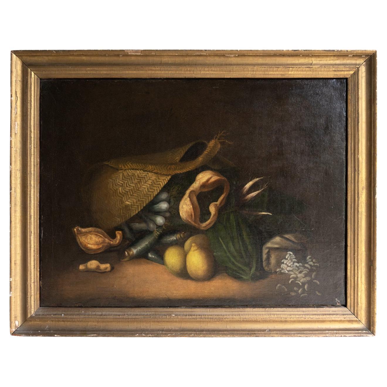Grande natura morta italiana attribuita a Sebastiano Ceccarini Pittura ad olio antica in vendita