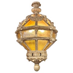 Large Italian Stripped Wood Lantern