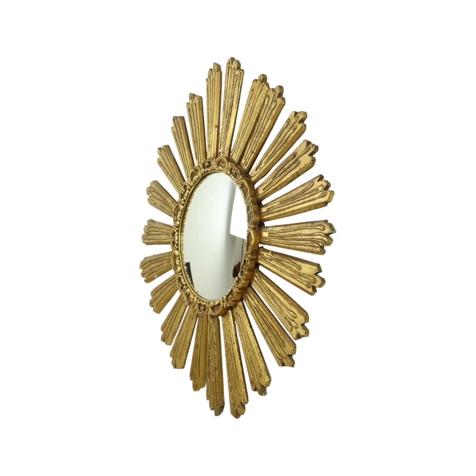Large Italian Sunburst Mirror XL Sun Mirror Wood Dollanzo 69cm 7