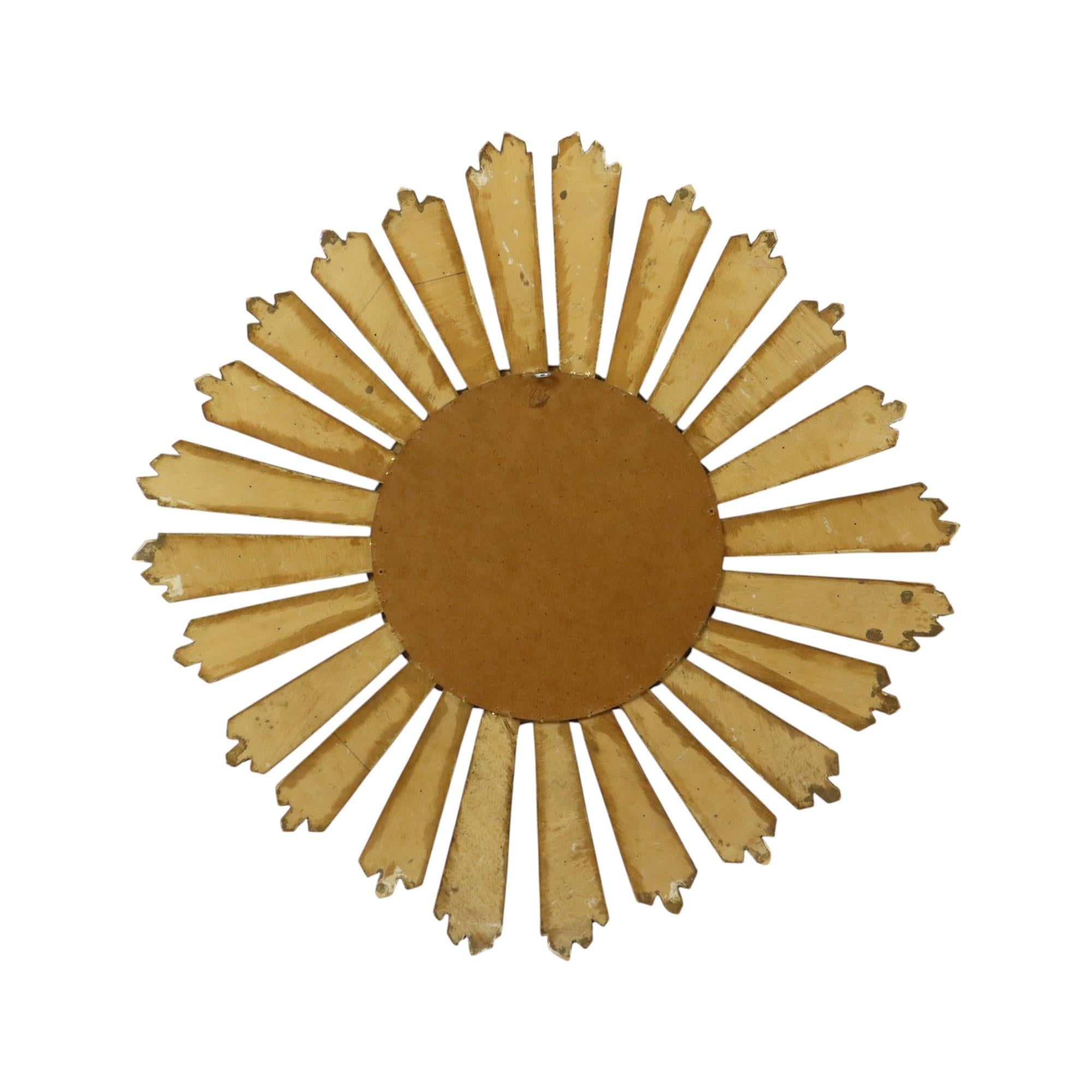 Large Italian Sunburst Mirror XL Sun Mirror Wood Dollanzo 69cm 13