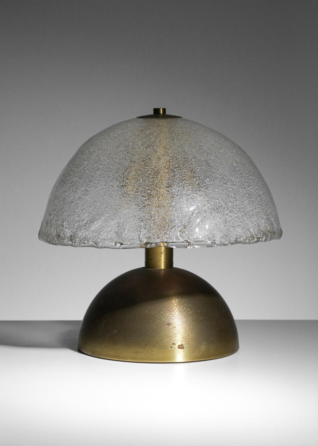 large italian table lamp attributed to Angelo Brotto Murano glass and brass 4