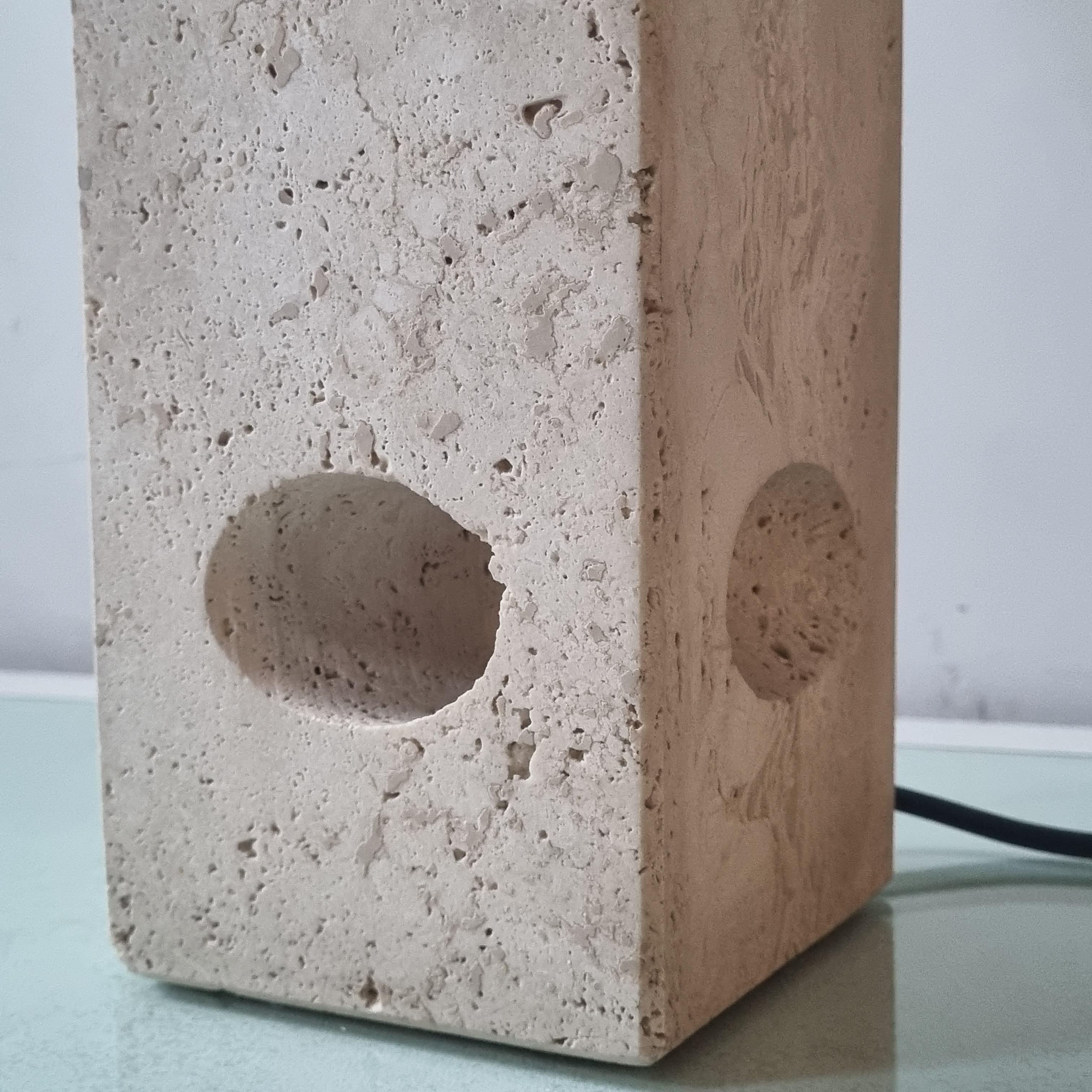 Large Italian Table Lamp in Travertine from Fratelli Mannelli, 1970s For Sale 2