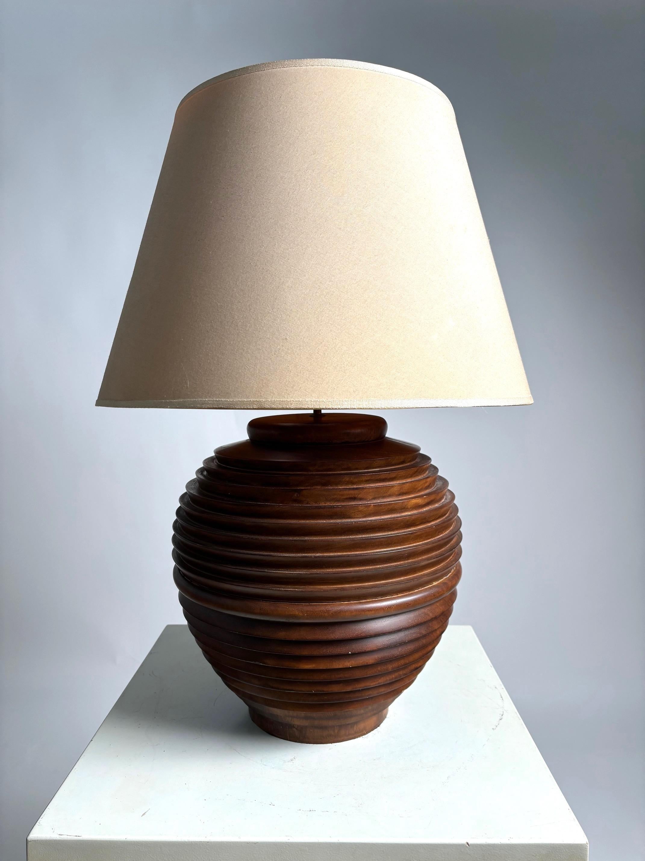 Large Italian table lamp in turned wood, 1970s

This is an elegant and original lamp, capable of giving style and personality to your home space