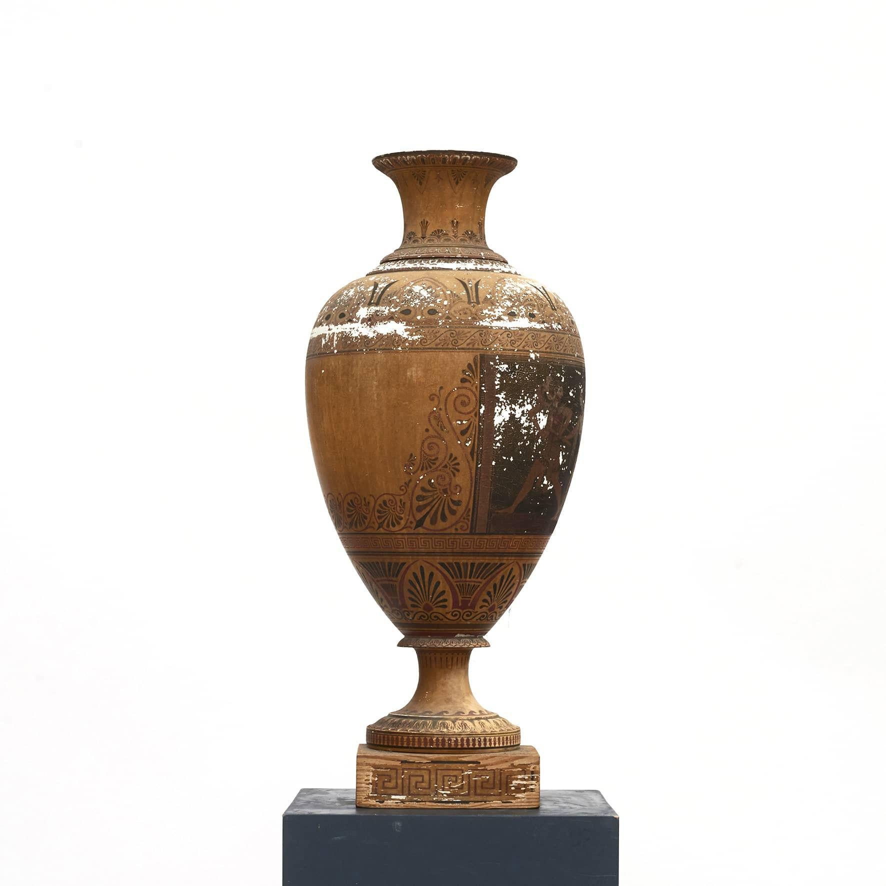 Classical Roman Large Italian Terra Cotta 'Grand Tour' Amphora c 1820 For Sale