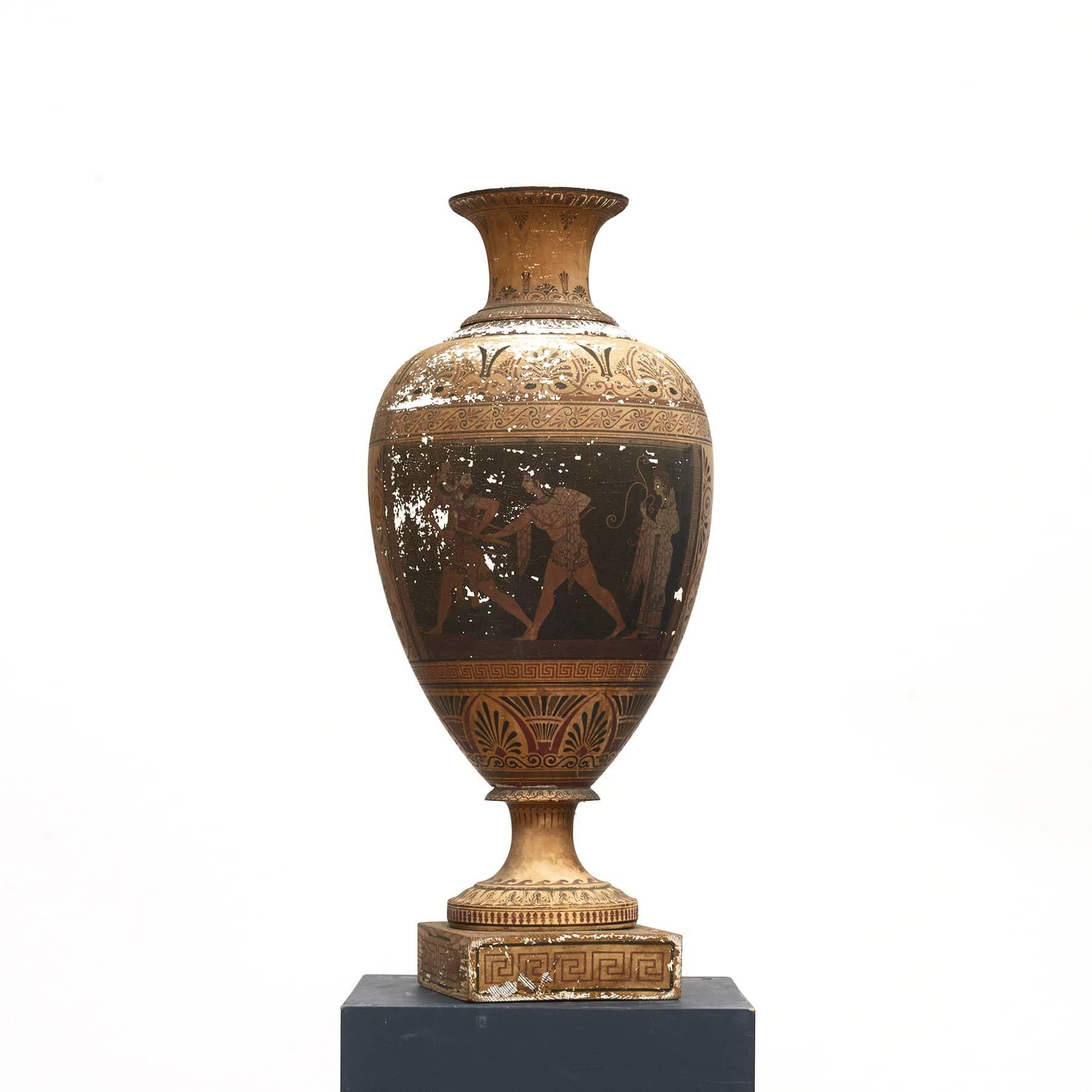 19th Century Large Italian Terra Cotta 'Grand Tour' Amphora c 1820 For Sale