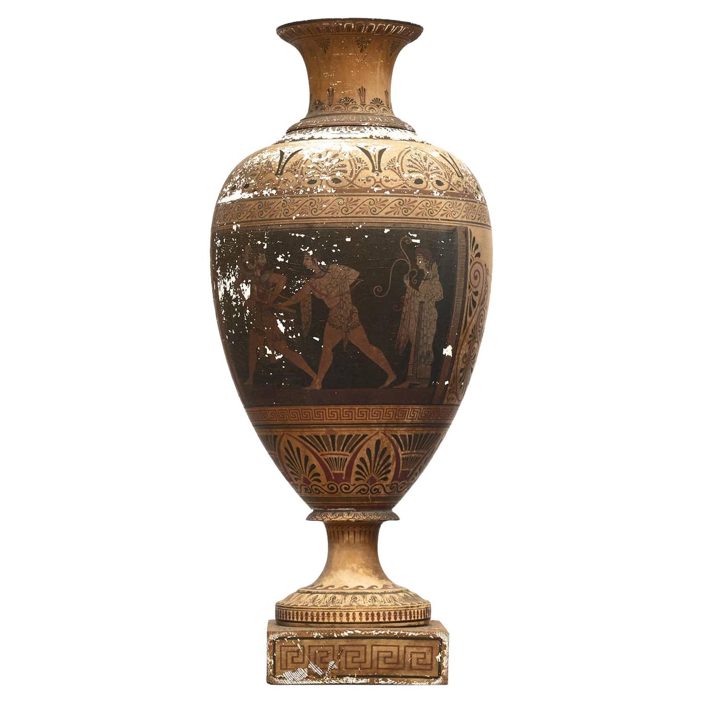 Große italienische Terrakotta-Amphore „Grand Tour“ um 1820 im Angebot