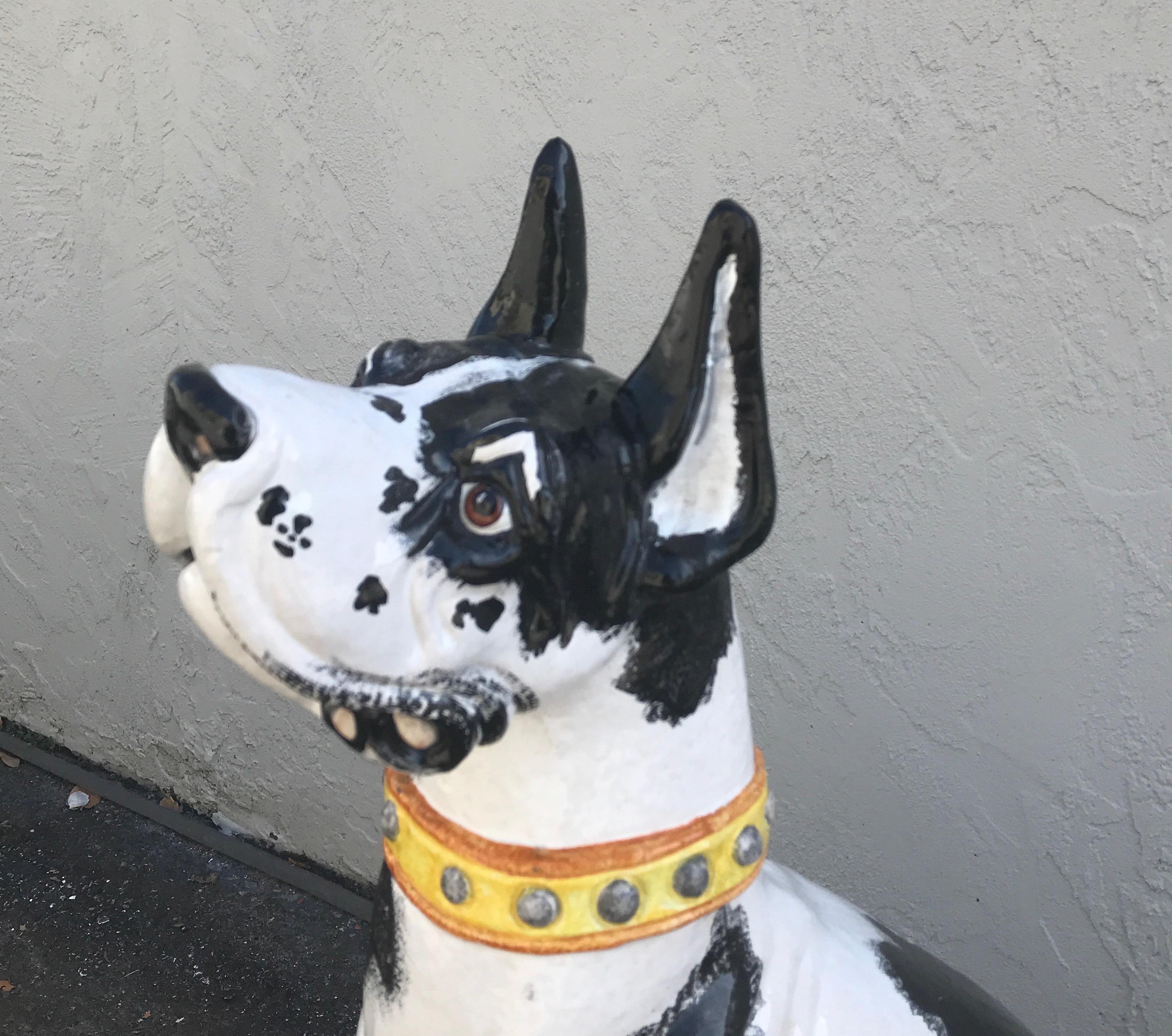 Large Italian Terra Cotta Harlequin Great Dane  For Sale 3