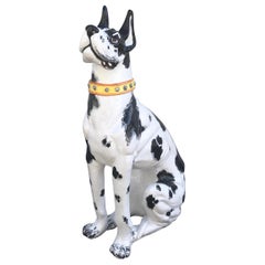 Large Italian Terra Cotta Harlequin Great Dane