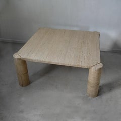 Large Italian Travertine Coffee Table